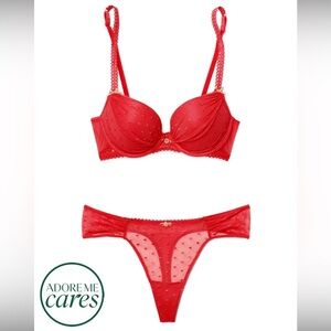 NEW WITH TAGS IN BAGS Adore Me Stacy Push-up Bra (34D) & matching thong (large)